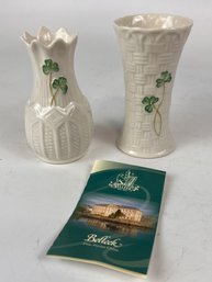 Lot Of Two Belleek Porcelain Vases