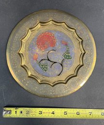 Vintage Brass Plaque Peacock Vintage
