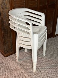 Set Of Four Plastic Patio Chairs