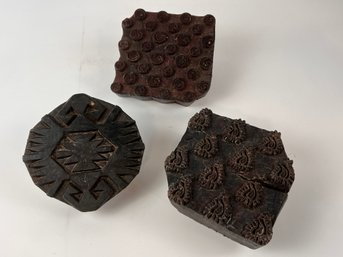 Lot Of Three Indian Print Blocks