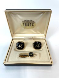 Vintage Cufflink And Tiebar Set