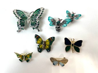 Vintage Enamel Butterflies Jewelry