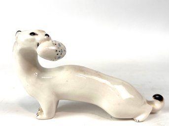 Lomonosov Russian Porcelain Ermine Weasel Egg Snatcher Figurine