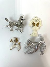 Lot Of Vintage Dog Brooches