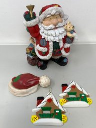 Holiday Decor Lot With Santa