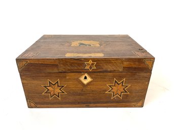 Inlaid Dresser Box With Horse