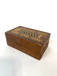 Vintage Inlaid Cribbage Board