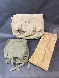 Vintage Canvas Including US Military