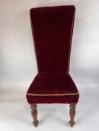 Antique Mohair Upholstered Doll Chair