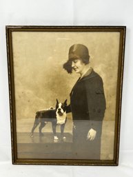 Vintage Framed Photo Of A Boston Terrier