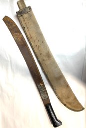 Antique Collins Machete With Sheath - As Is