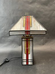 Arts And Crafts Style Leaded Glass Lamp
