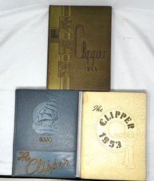 Lot Of (3) Vintage Yearbooks New London