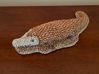 Vintage Seashell Alligator Figure