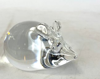Steuben Signed Crystal Art Glass Mouse 4 Paperweight-figurine