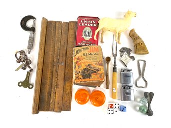 Junk Drawer Lot Of Collectibles Including Vintage Lighters, Rulers, Advertising And More