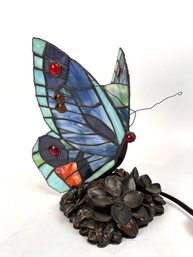 Stained Glass Handcrafted Butterfly Night Light Table Desk Lamp