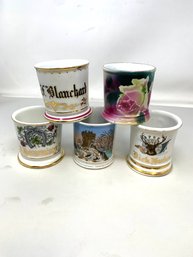 Collection Of Antique Shaving Mugs - Some Marked Limoges On Base