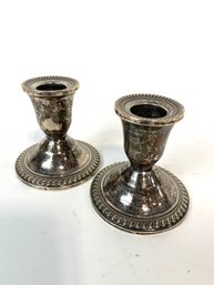 Pair Of Weighted Sterling Candlesticks