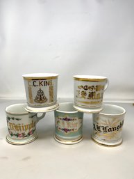 Collection Of Antique Shaving Mugs Including Oddfellows!
