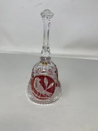 Vintage Lead Crystal Hand Cut Ruby And Clear Dinner Bell
