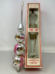 Vintage Glass Tree Topper 15' In Original Box By Old World