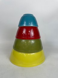 Vintage Pyrex Nesting Bowls - Primary Colors, Set Of 4