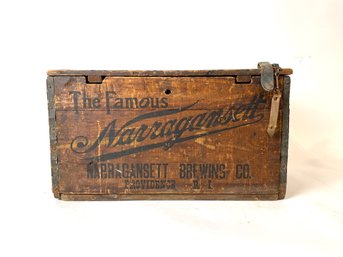 Antique Original Narragansett Wooden Advertising Crate With Original Bottle Opener!!!