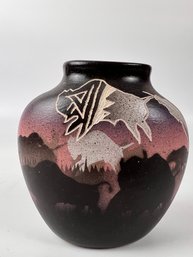 Hozoni Pottery Ancient Shadows Native American Indian Vase