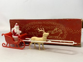 Vintage Santa Celluloid Figure In Original Box - As Is
