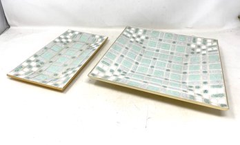 Pair Of Mid Century Vintage Mosaic Plates