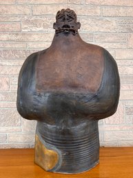 Large Signed Studio Pottery Sculpture Of A Male Figure