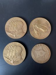 Set Of Four U.S. Military Bicentennial Bronze Medals