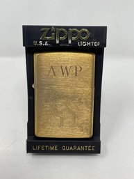 Vintage Zippo Brass Camel Cigarettes Advertising Monogrammed In Original Box