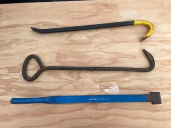 Pair Of Pry Bars & Roofing Tool