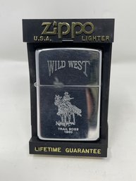 Vintage Zippo Lighter Wild West Series Trail Boss 1860 Original Box