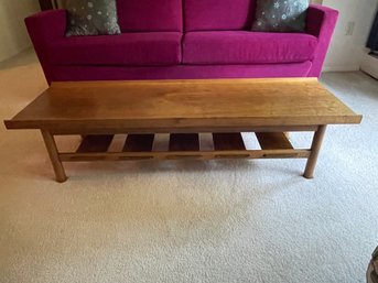 1950s Lawrence Peabody For Nemschoff Combed Walnut Cocktail Table