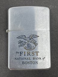 Vintage Zippo Lighter First National Bank Boston Advertising