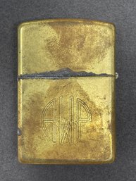 Vintage Zippo Lighter Brass Monogrammed