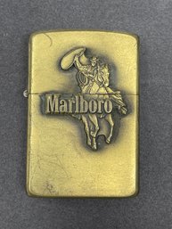 Vintage Zippo Lighter Brass Marlboro Advertising Marlboro Man