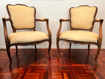 Pair Of Upholstered French Armchairs
