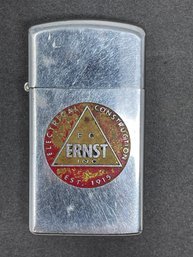 Vintage Zippo Lighter Ernst Electrical Construction Advertising