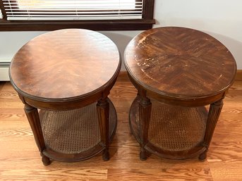 Pair Of Vintage Oval Shaped Accent Tables