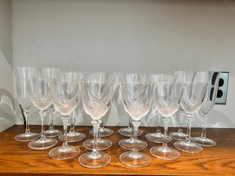 Assorted Lalique Style Stemware (three Sizes)