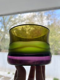 Vintage Villeroy & Boch Jewels Art Glass Vase Purple And Green