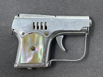 Vintage 1960s Novelty Lighter Pistol Pearl Handles