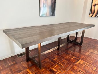 Large Contemporary Metal Framed Dining Table