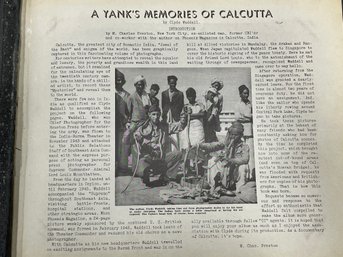 One Of A Kind Photo Book Titled - A Yanks Memories Of Calcutta By Clyde Waddell In Photographs