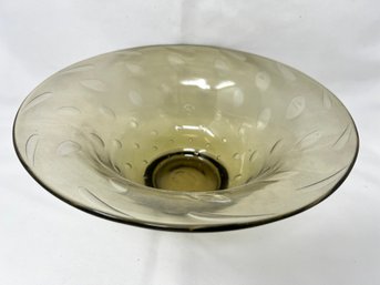 Large Vintage Smokey Glass Bowl