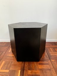 Black Metal Framed Hexagon Table With Wood Top